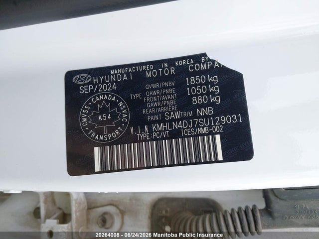 Продаж на аукціоні авто 2025 Hyundai Elantra Luxury Hybrid, vin: KMHLN4DJ7SU129031, номер лоту: 20264008