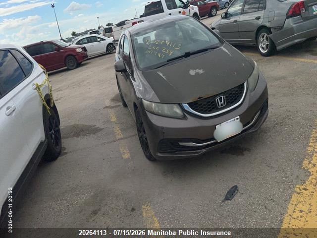 Aukcja sprzedaży 2013 Honda Civic Lx, vin: 2HGFB2F41DH007424, numer aukcji: 20264113