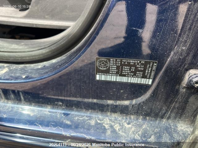 20264119 :رقم المزاد ، 3VW2K7AJ5DM380410 vin ، 2013 Volkswagen Jetta 2.0 مزاد بيع
