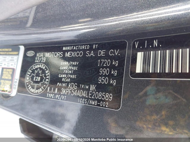 Aukcja sprzedaży 2020 Kia Forte Ex+, vin: 3KPF54AD4LE208589, numer aukcji: 20264286