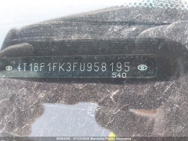 20264292 :رقم المزاد ، 4T1BF1FK3FU958195 vin ، 2015 Toyota Camry Xse مزاد بيع