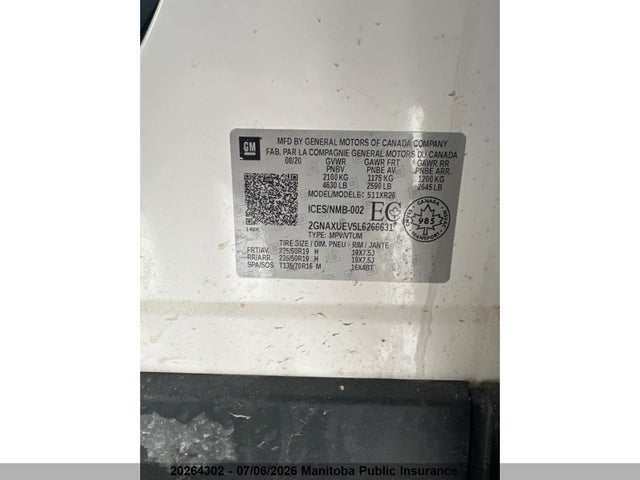 Chevrolet EQUINOX LT 2020 2GNAXUEV5L6266631 Image 6