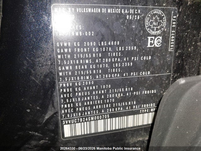 3VVUC7B24SM060705 Volkswagen Taos Comfortline 1.5 Tsi