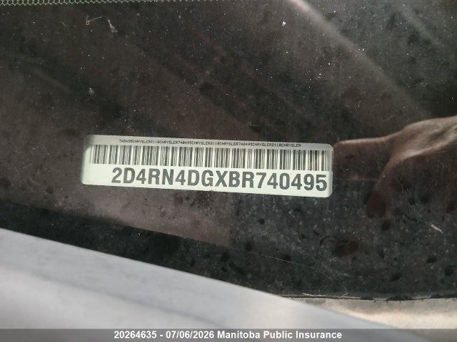 Продаж на аукціоні авто 2011 Dodge Grand Caravan Sxt, vin: 2D4RN4DGXBR740495, номер лоту: 20264635