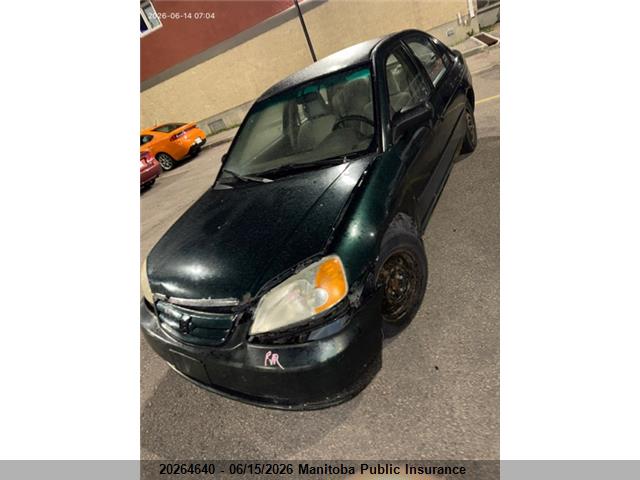 20264640 :رقم المزاد ، 2HGES16351H924293 vin ، 2001 Honda Civic Dx-g مزاد بيع