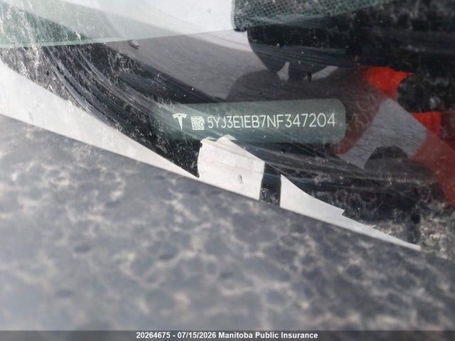 5YJ3E1EB7NF347204 Tesla Model 3 Long Range 75d