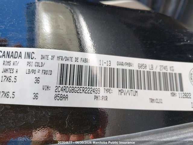 Dodge Grand Caravan Sxt 2014 2C4RDGBG2ER222499 Image 9