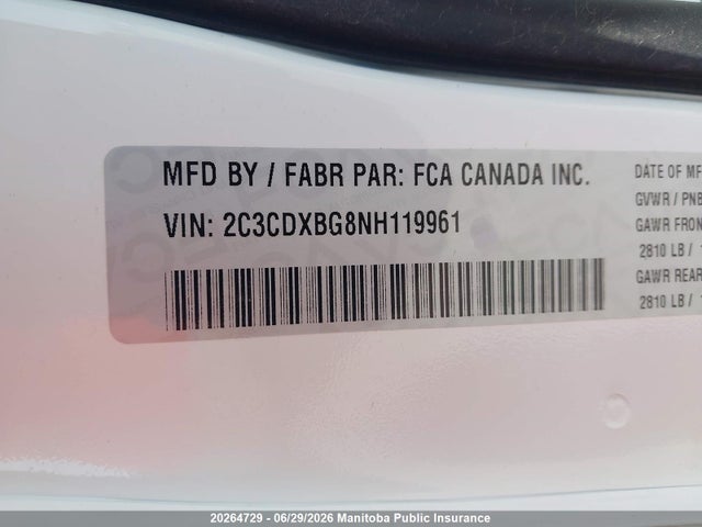 Продаж на аукціоні авто 2022 Dodge Charger Sxt, vin: 2C3CDXBG8NH119961, номер лоту: 20264729