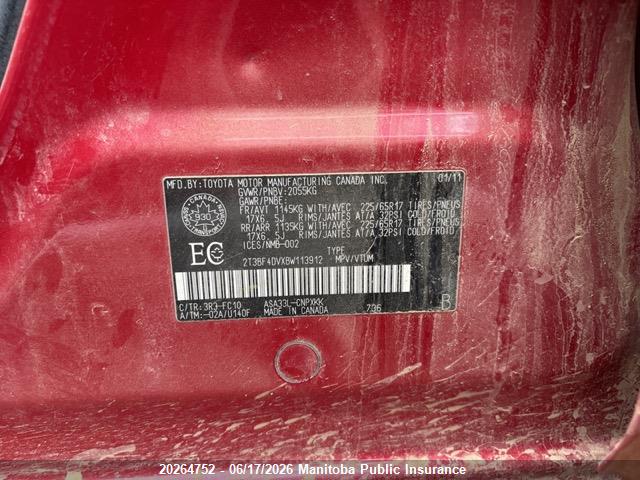 2011 Toyota Rav4 მანქანა იყიდება აუქციონზე, vin: 2T3BF4DVXBW113912, აუქციონის ნომერი: 20264752