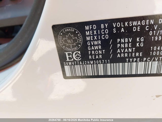 3VW4T7AJ2HM305711 Volkswagen JETTA GLI