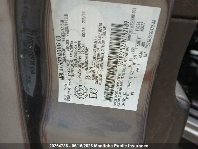 Продажа на аукционе авто 2007 Ford Focus Zx5 Ses, vin: 1FAFP37N27W182189, номер лота: 20264786