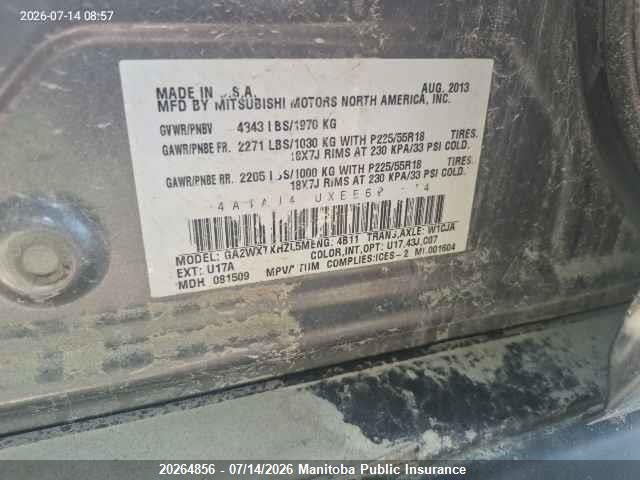 Mitsubishi Rvr Gt 2014 4A4AJ4AUXEE601574 Image 9