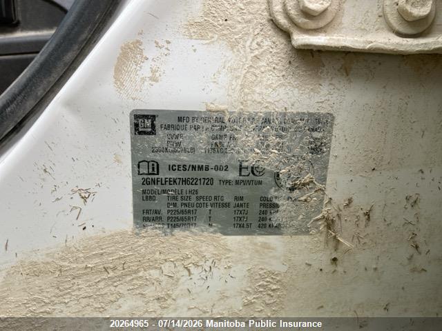 Chevrolet EQUINOX LT 2017 2GNFLFEK7H6221720 Image 9