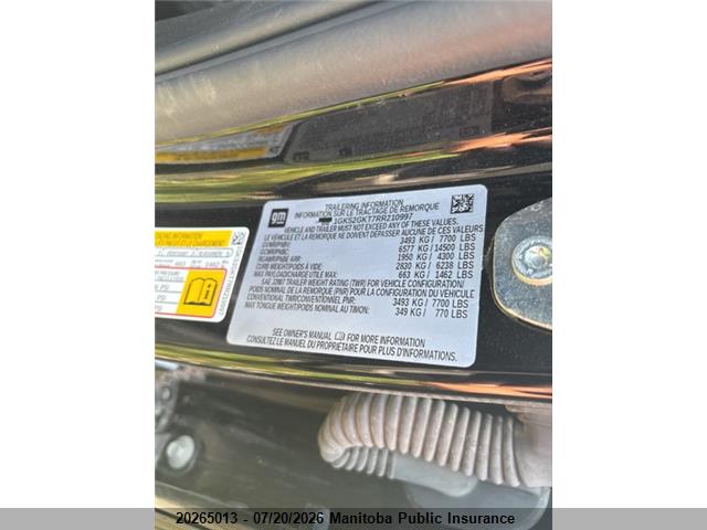 1GKS2GKT7RR210997 GMC Yukon Xl Slt