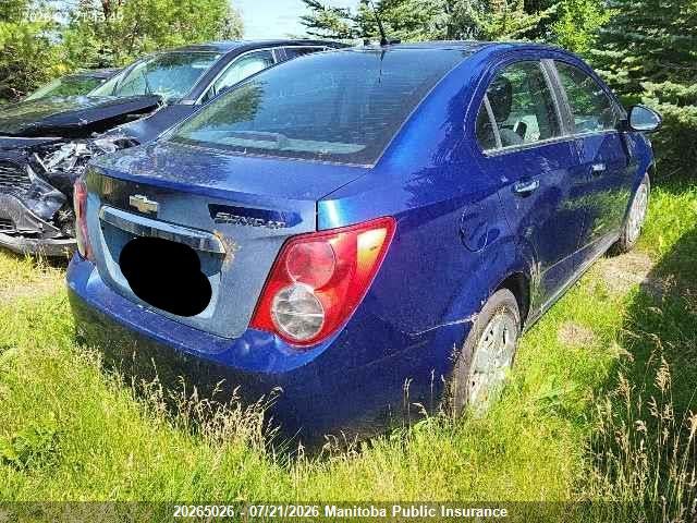 20265026 :رقم المزاد ، 1G1JC5SH2C4197626 vin ، 2012 Chevrolet Sonic Lt مزاد بيع