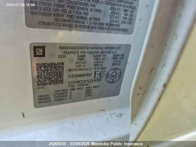 GMC SIERRA 1500 CREW CAB 2020 1GTU9CED7LZ144326 Image 9