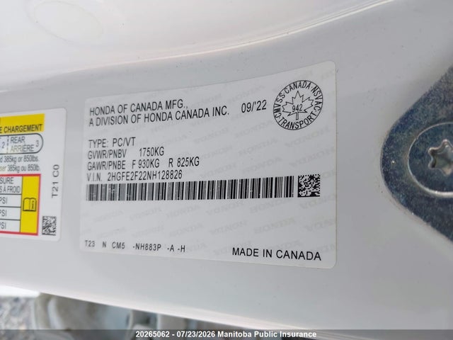 Honda Civic Lx 2022 2HGFE2F22NH128826 Image 7