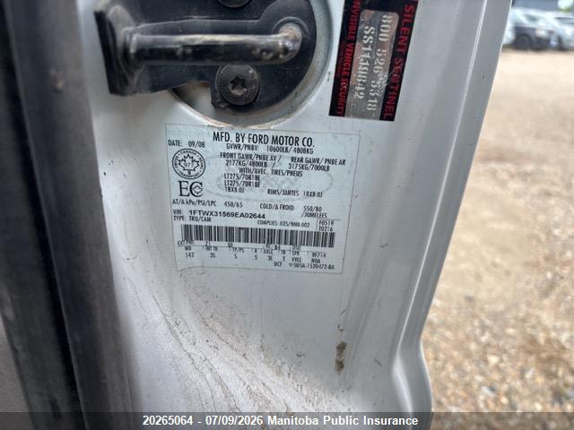 20265064 :رقم المزاد ، 1FTWX31569EA02644 vin ، 2009 Ford F350 Sd Xlt Supercab مزاد بيع