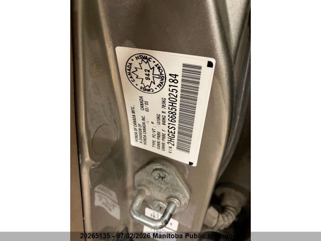 Продаж на аукціоні авто 2005 Honda Civic Lx-g, vin: 2HGES16685H025184, номер лоту: 20265135