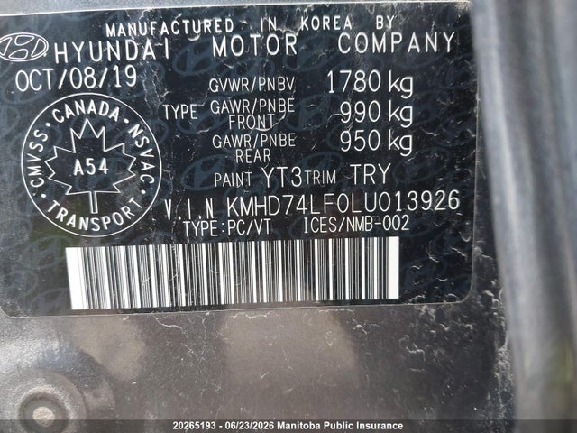 Hyundai Elantra Essential 2020 KMHD74LF0LU013926 Image 8