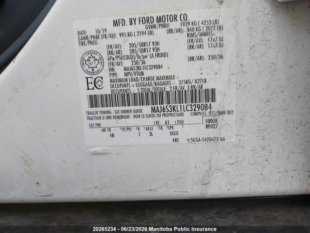 Ford Ecosport Titanium 2020 MAJ6S3KL1LC329084 Image 8