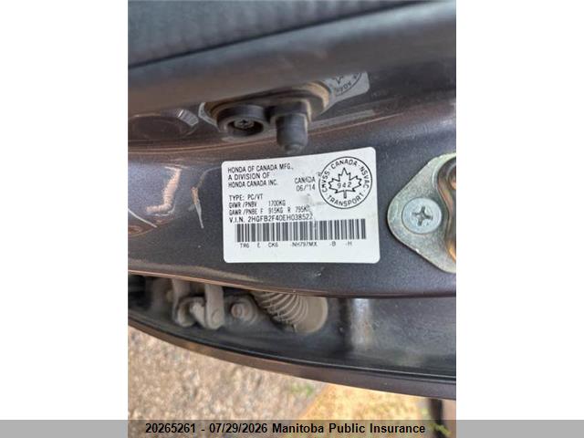 Honda Civic Lx 2014 2HGFB2F40EH038522 Image 9