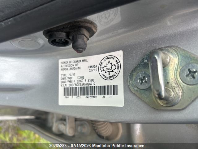 2HGFB2E55FH026717 Honda CIVIC EX