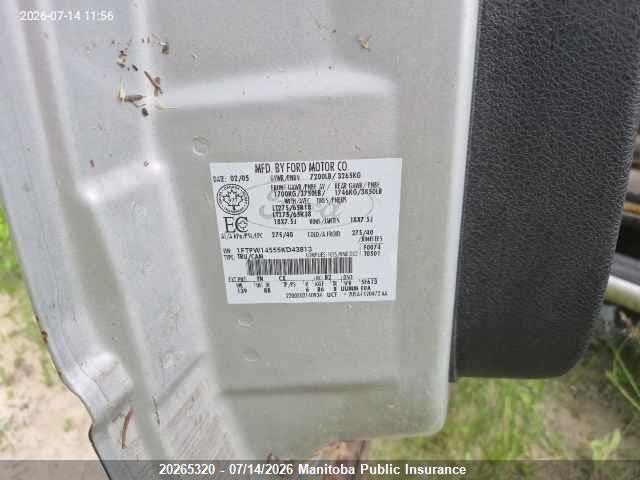 Aukcja sprzedaży 2005 Ford F150 Fx4 Supercrew, vin: 1FTPW14555KD43813, numer aukcji: 20265320