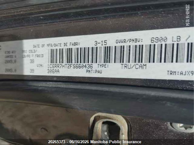 Продаж на аукціоні авто 2015 Dodge Ram 1500 Sport Quad Cab, vin: 1C6RR7HT2FS660436, номер лоту: 20265373