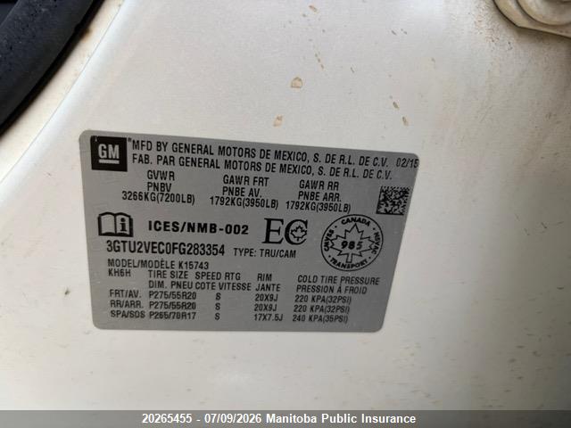 GMC Sierra 1500 Slt Crew Cab 2015 3GTU2VEC0FG283354 Image 9