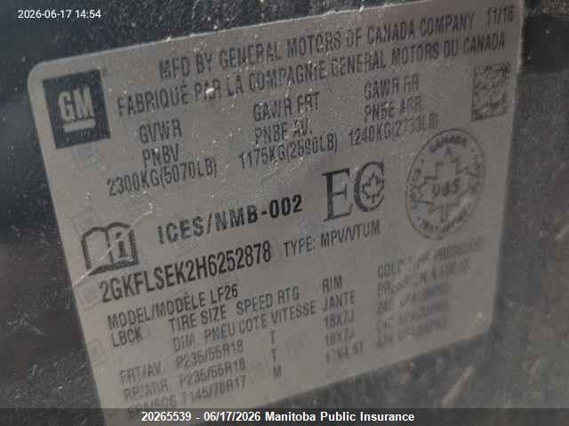 GMC Terrain Sle 2017 2GKFLSEK2H6252878 Image 9
