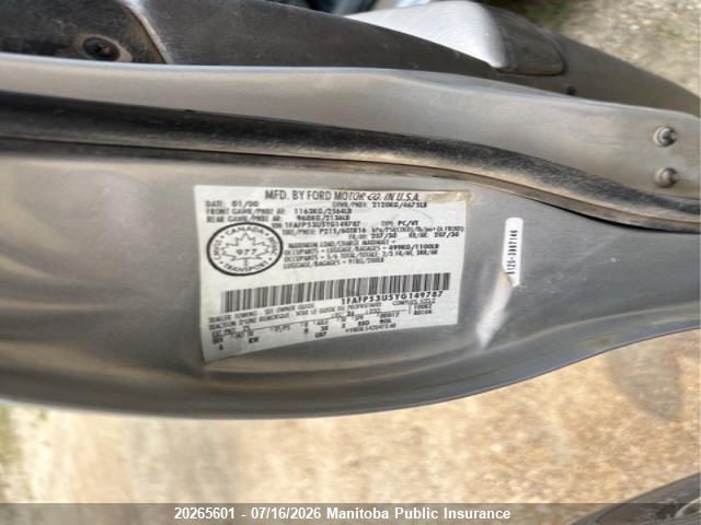 Aukcja sprzedaży 2000 Ford Taurus Se, vin: 1FAFP53U5YG149787, numer aukcji: 20265601