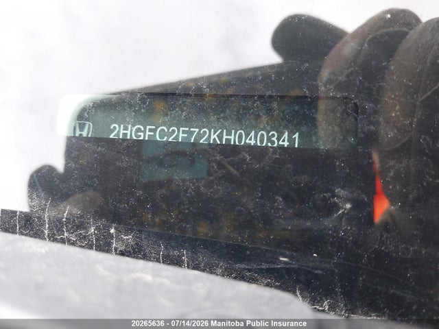 Honda CIVIC EX 2019 2HGFC2F72KH040341 Image 9