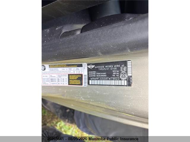 Aukcja sprzedaży 2009 Mini Cooper, vin: WMWMF33559TW79023, numer aukcji: 20265641