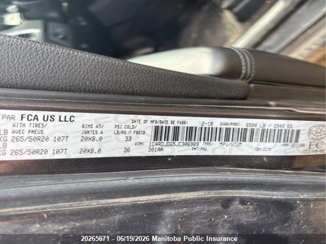 Dodge DURANGO GT 2018 1C4RDJDG5JC306989 Image 9