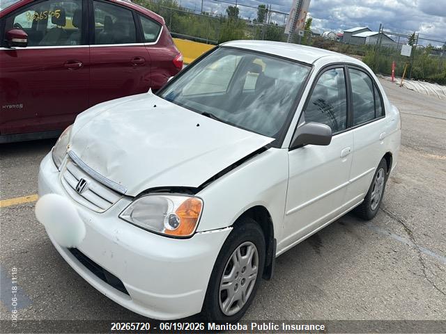 20265720 :رقم المزاد ، 2HGES16641H905650 vin ، 2001 Honda Civic Lx مزاد بيع