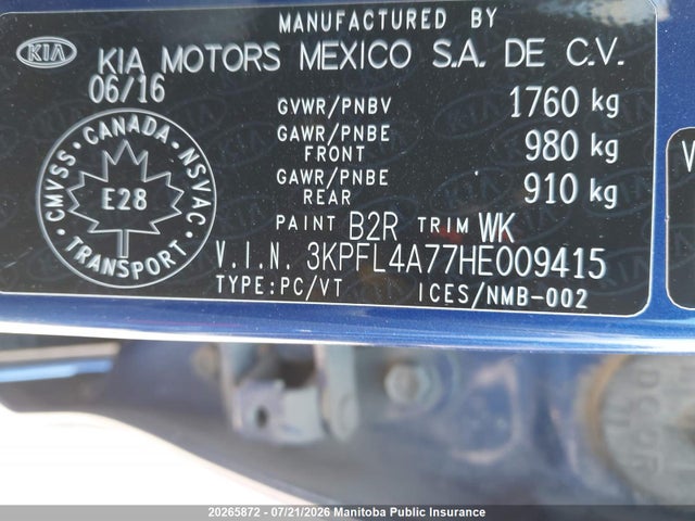 KIA FORTE LX 2017 3KPFL4A77HE009415 Image 9