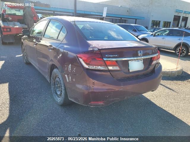 20265873 :رقم المزاد ، 2HGFB2F49DH008921 vin ، 2013 Honda Civic Lx مزاد بيع