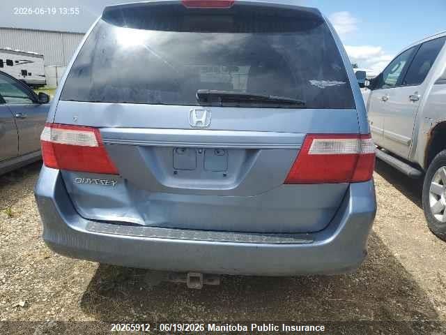 20265912 :رقم المزاد ، 5FNRL38686B500278 vin ، 2006 Honda Odyssey Ex-l Ex-l مزاد بيع