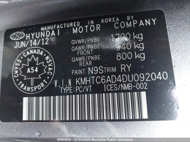 Продаж на аукціоні авто 2013 Hyundai Veloster, vin: KMHTC6AD4DU092040, номер лоту: 20265935