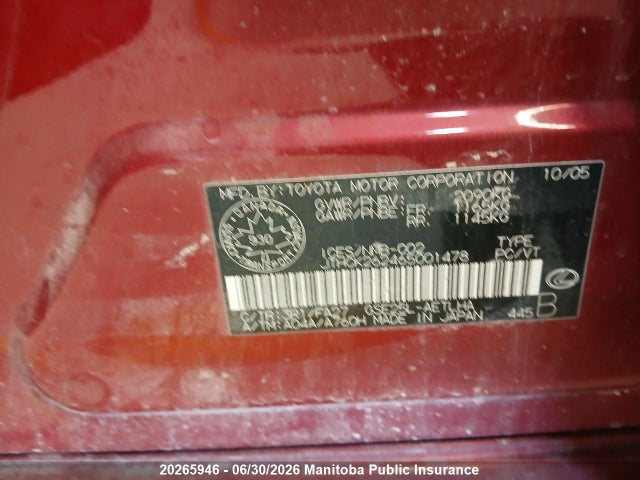 Aukcja sprzedaży 2006 Lexus Is 250, vin: JTHCK262465001478, numer aukcji: 20265946