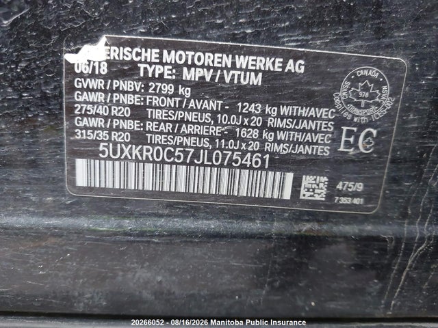 5UXKR0C57JL075461 BMW X5 35i
