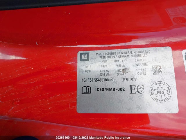 Chevrolet CAMARO LT 2018 1G1FB1RS4J0156535 Image 9