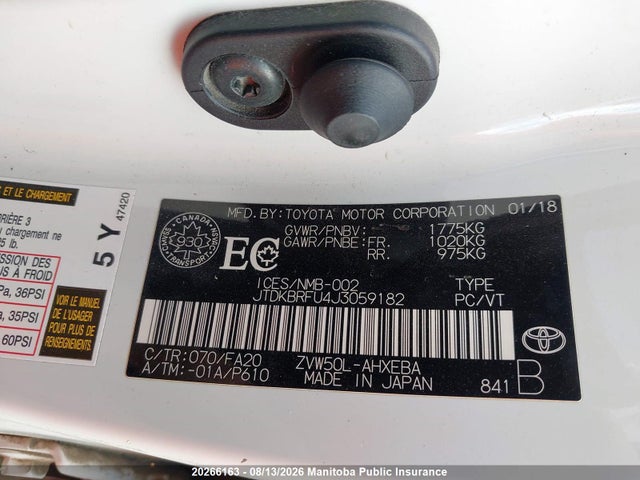 Toyota Prius 2018 JTDKBRFU4J3059182 Image 9