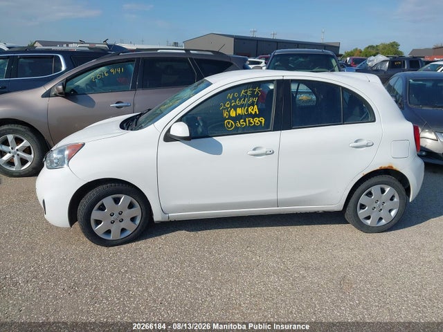 20266184 :رقم المزاد ، 3N1CK3CP0GL251389 vin ، 2016 Nissan Micra Sv مزاد بيع
