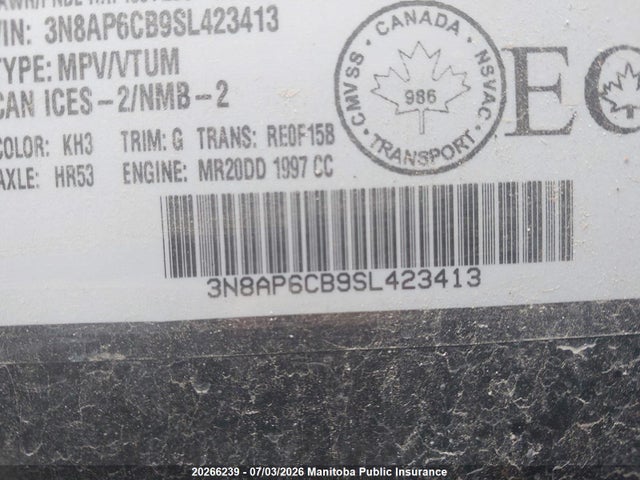Aukcja sprzedaży 2025 Nissan Kicks Sv, vin: 3N8AP6CB9SL423413, numer aukcji: 20266239