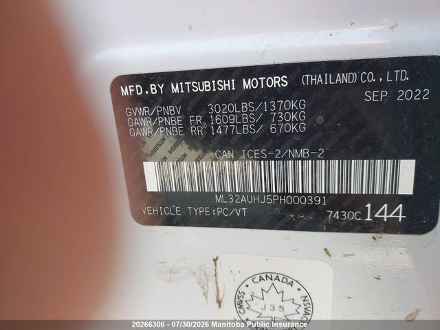 Mitsubishi MIRAGE SE 2023 ML32AUHJ5PH000391 Image 8