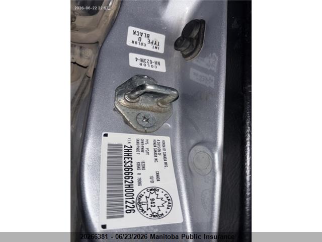 Aukcja sprzedaży 2002 Acura 1.7el, vin: 2HHES36662H001226, numer aukcji: 20266381