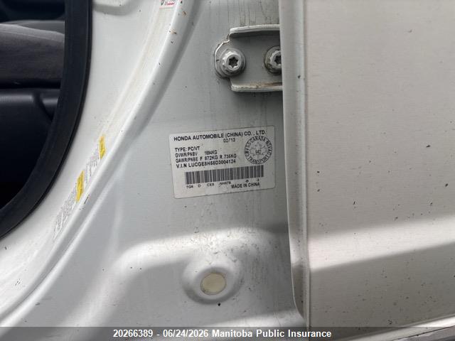 20266389 :رقم المزاد ، LUCGE8H55D3004124 vin ، 2013 Honda Fit Lx مزاد بيع