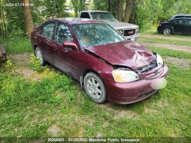 Aukcja sprzedaży 2003 Honda Civic Lx, vin: 2HGES16863H935432, numer aukcji: 20266425